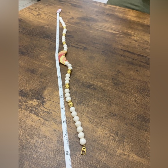 Napier White & Gold Acrylic Bead Necklace - Picture 9 of 9